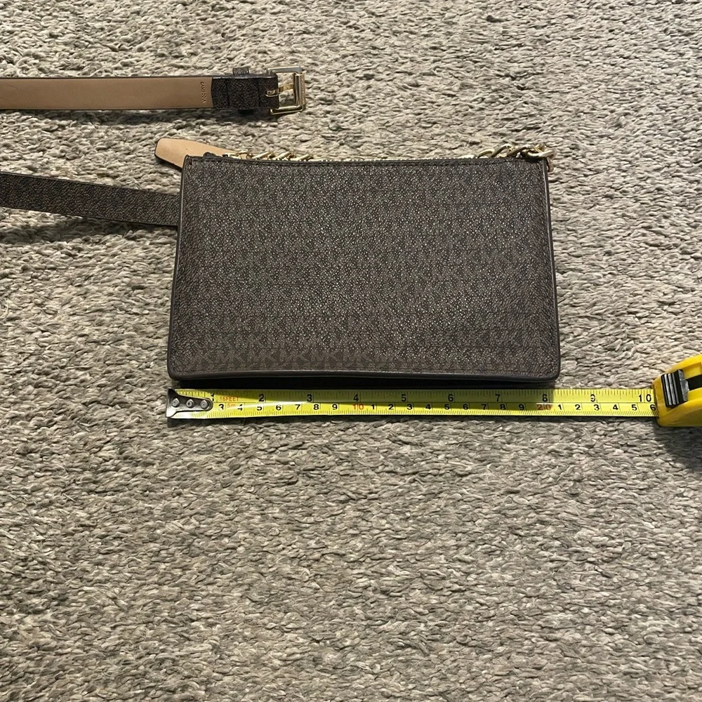 Designer-Style Brown Crossbody Bag with Gold Chain